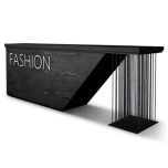 black reception desk