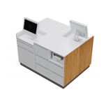 2 Person Reception Desk with Wooden Style in Pharmacy Store for Sale