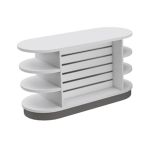 wooden display shelves