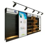 Custom Mobile Phone Store Fixtures W/ Metal Pegboard Display Racks & Frameless Light Box Poster