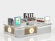Natural wood bubble tea counter retail mall boba tea kiosk used in UK 