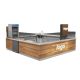 Wood ice cream showcase | snack crepe display kiosk