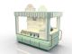Mobile Gem Green Jewelry Retail Kiosk | Movable Mall Display Cart