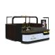 Wooden grain juice kiosk | stone countertop juice bar 