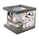 3m by 3m perfume display booth with cosmetic display shelves for sale 