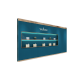 Elegant Cosmetics Shop Wall Display Cabinet Blue Makeup Display Shelf