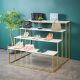 4 tier functional shoe display table design handbag display stand used in clothing shop