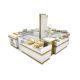 White & Gold color mall perfume kiosk | 3D design for mall perfume display showcase