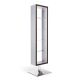 Black Stainless Steel Salon Display Case, Salon Showcase W/ Glass Shelves