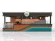 High end coffee bar counter cafe shop design customized fast food kiosk