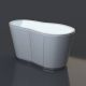 8 Shape Frosted Glass Top Of Backlit Retail Display Stand In Corian Stone Finish