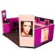 Unique Design Pink Eyebrow Threading Kiosk Mall Eyebrow Beauty Counter