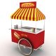 Outdoor small size hot dog stand | mini street snacks cart for sale