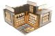 Elegant Wine Display Kiosk Inside Retail Exquisite Gift Booth Golden Showcase