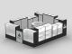 Mall Tempered Glass Crystal Kiosk
