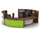 Creative curved reception desk design round reception counter used in office 