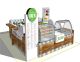 Solid wood juice display stand | coffee tea kiosk for sale 