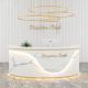 Modern LED Reception Desk Curved Furniture Retail Counter