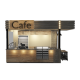 Vintage mall cafe stall wooden coffee kiosk design used in USA