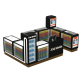 4m by 2.4m mobile phone accessories display booth phone covers display case