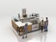 Wooden coffee bar counter retail cake display kiosk usd in USA for sale 