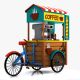 Mini mobile wooden coffee bike street use movable food cart with factory price for sale