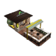 Lesuire Outdoor corn kiosk with catering area for sales