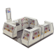 3m by 3m socks display kiosk handbag display booth with factory price