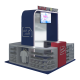 Functional hats display kiosk cups display booth with wood shelves for sale 