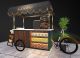 Natural wood mobile coffee cart outdoor cafe trolley with factory price 