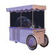High-end hand push candy display cart stainless steel cotton candy trolley for sale 