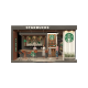 High-end coffee bar kiosk wooden coffee counter with sitting area for sale 