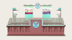 Colorful Ice Cream Kiosk 3D Design Mall Center Gelato Counter Shop Ice Cream Booth