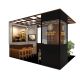Retro Style coffee booth design coffee display kiosk with sitting area used in mall