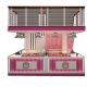 Elegant pink ice cream kiosk gelato booth design used in mall