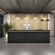 L shape hotel reception desk black reception counter used in retail shop 