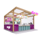 Attractive wooden roll ice cream booth ice cream kiosk design used in mall for sale 
