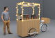Natural Retail Snack Display Cart Simple Street Portable Biscuit Cart
