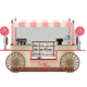 Elegant sweet cake mobile cart wooden macaron display trolley for sale 