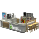 Multi-functional Customized Juice Beverage Kiosk Modern Mall Smoothies Stand Design