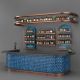 High-end wine booth design with wine display shelves wooden bar counter used for retail restaurant