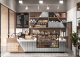 Fashionable wooden bar counter in cake shop | coffee & tea store furniture for sale