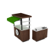 Flexiable mobile food cart wooden hand push trolley with wheels for sale 