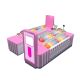 Pink lovely candy display counter dry fruits display kiosk for sale