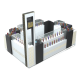 Elegant perfume display booth cosmetic display kiosk with display cabinet used in mall 