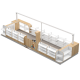 Large toy kiosk design with doll toy booth shopping mall wood grain stall factory price 