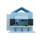 Outdoor beach kiosk retail snack bar counter light blue retail outside booth