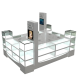 Elegant white jewelry display showcase watch display kiosk design for sale