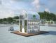 Outdoor glass display flower kiosk | custom flower house 