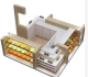 Fashion Design Chocolate Kiosk Mall Snack Counter Fast Food Booth For Sale